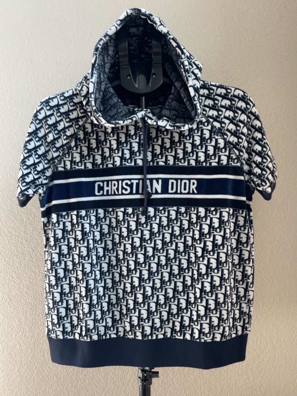 Christian Dior Oblique Towelling Short Sleeve Hooded Top NWT